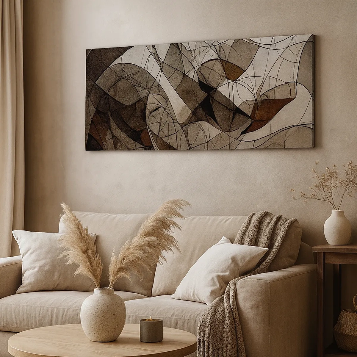 Tablou pe pânză - Circulația culorilor pământului - 30x30 cm