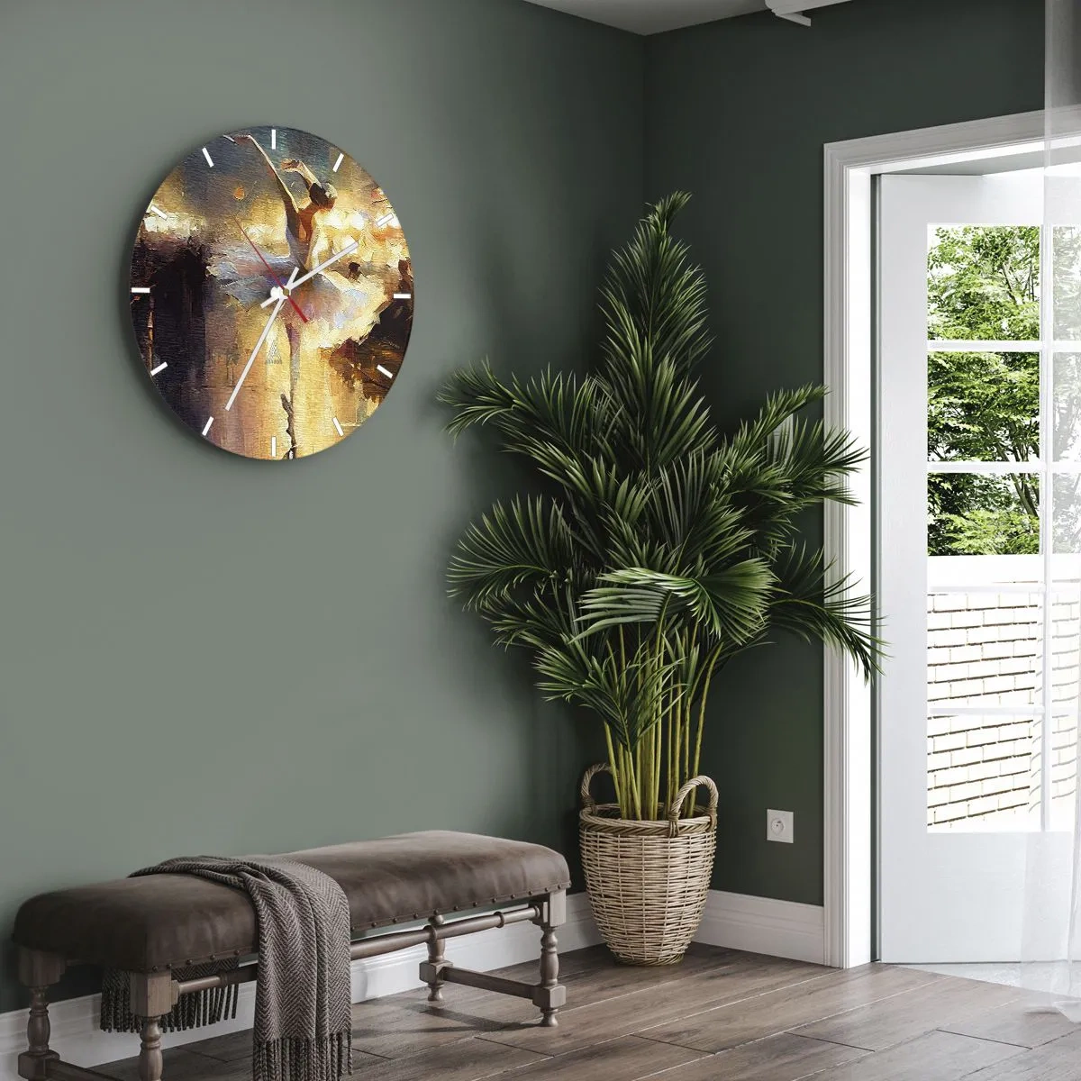 Ceas de perete - Ceas pe sticlă - Un miracol în stradă - 40x40 cm