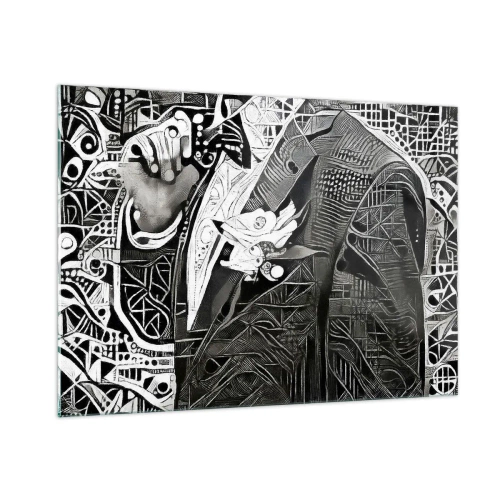 Tablou pe sticlă - Doar un om aparent gri - 100x70 cm