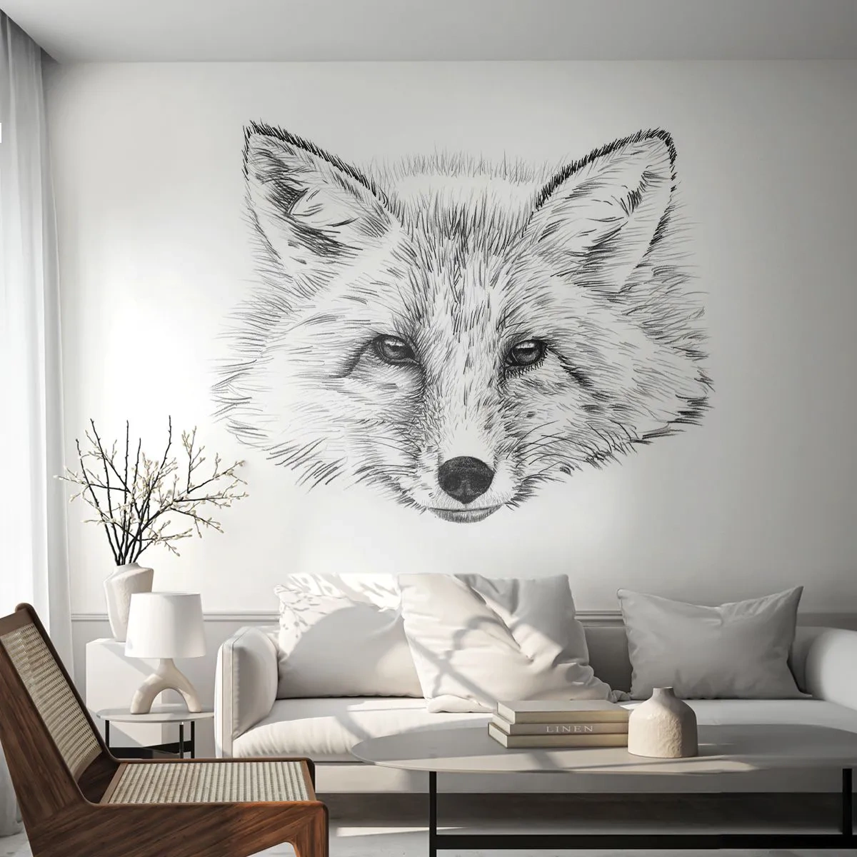 Tapet Autoadeziv Deluxe Sticker - Oare acești ochi pot minți? - Animale, Vulpe, Grafică - 250x175 cm