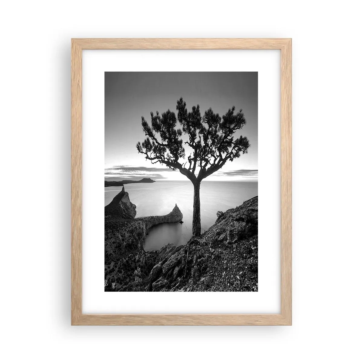 Poster în ramă de stejar deschis - Liniște până la orizont - 30x40 cm