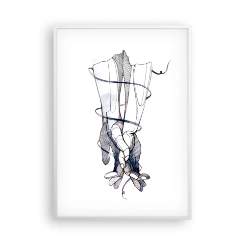 Poster în ramă albă - Un studiu al atingerii - 70x100 cm