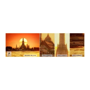 Mostră tapet Premium Canvas - Spre soare, mereu spre soare - Bangkok, Templul zorilor, Tailanda - 100x30 cm