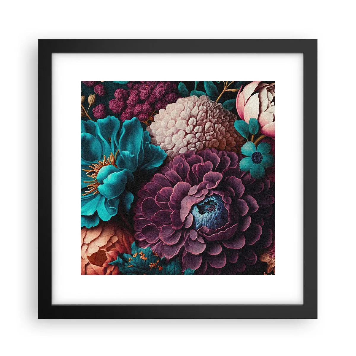 Poster în ramă neagră - Natura în abundență - 30x30 cm