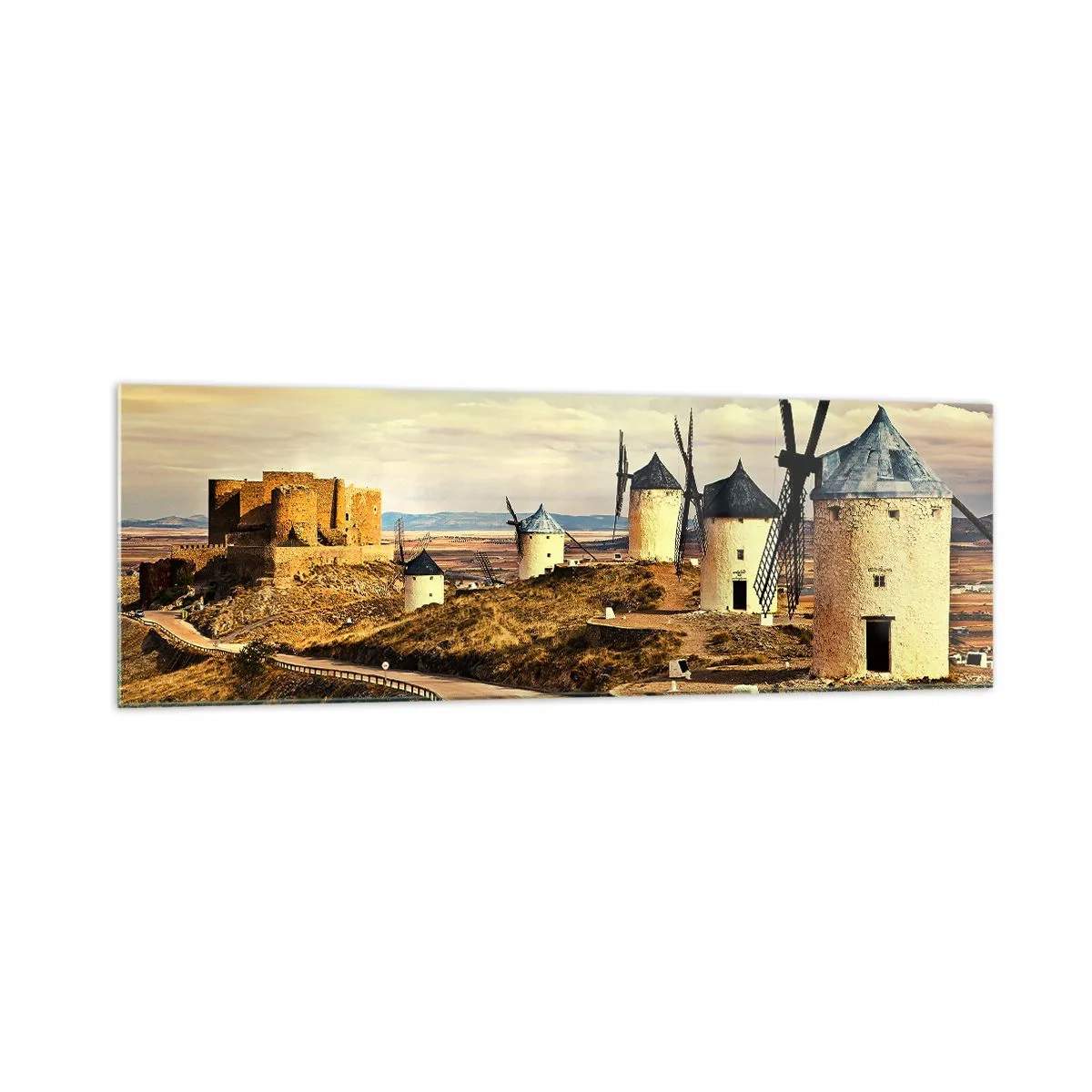 Tablou pe sticlă - Don Quijote apare imediat - 160x50 cm