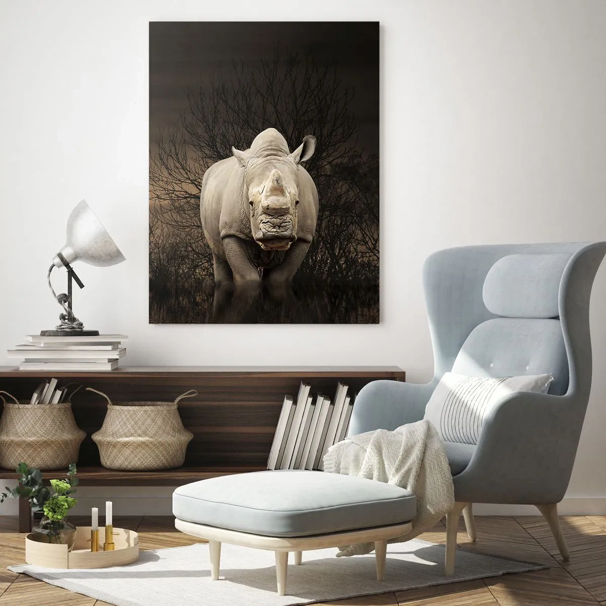 Tablou pe sticlă - Albul împotriva naturii - 50x70 cm