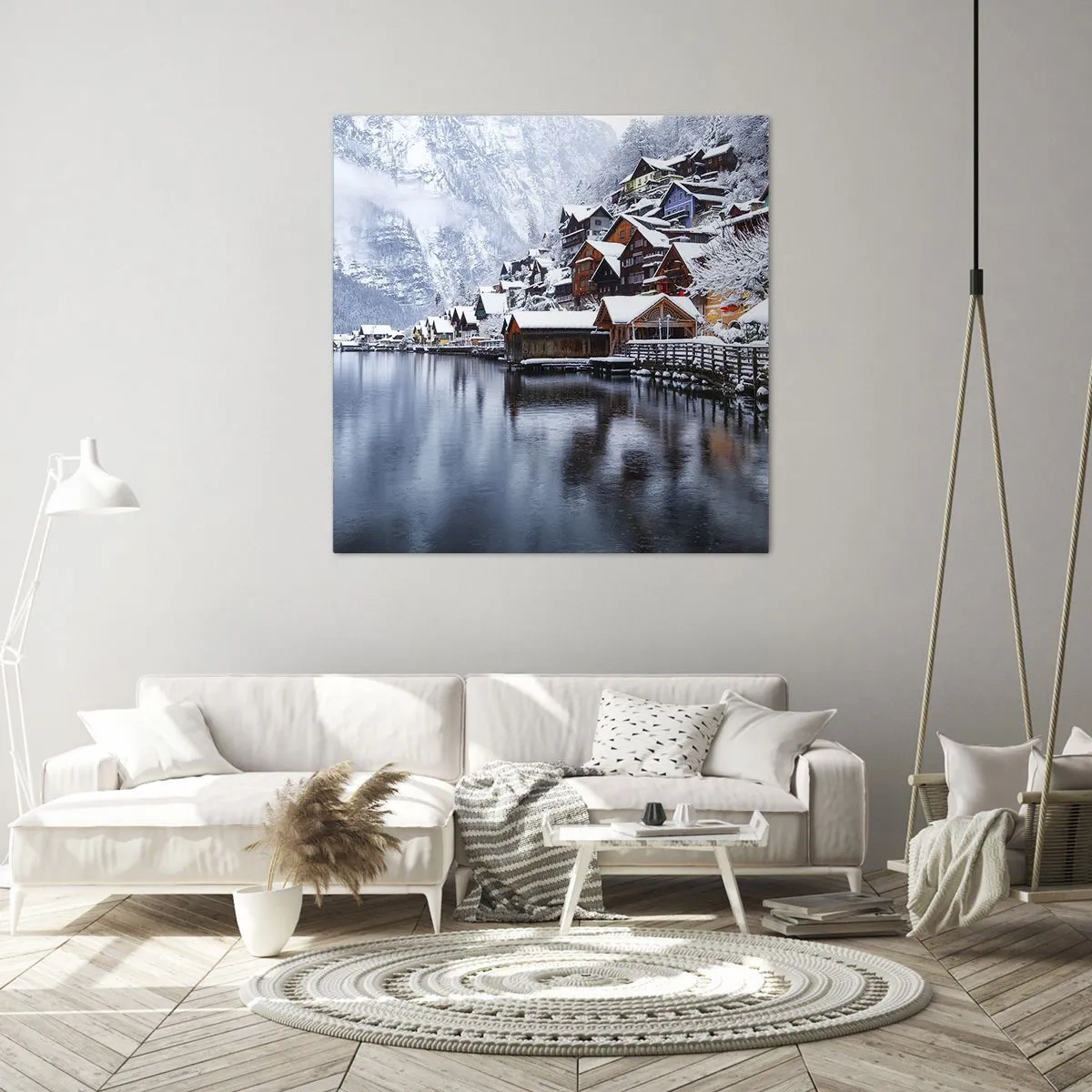 Tablou pe pânză - În decor de iarnă - 30x30 cm