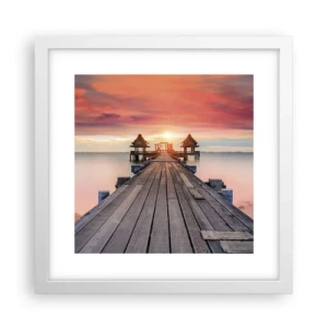 Poster în ramă albă - Vestul la est - 30x30 cm