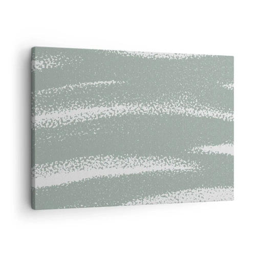 Tablou pe pânză Canvas - Valuri de iarnă în nuanțe de mentă și alb - 70x50cm - Abstracție în stil de iarnă - Decorațiune modernă pentru perete pentru living și dormitor ARTTOR