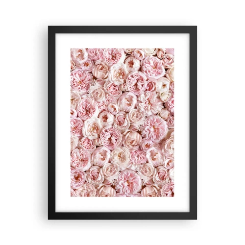 Poster în ramă neagră - Presărat cu trandafiri - 30x40 cm