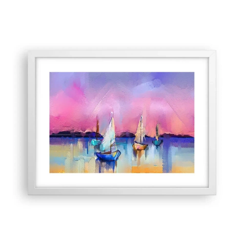 Poster în ramă albă - Direcția: ape largi - 40x30 cm