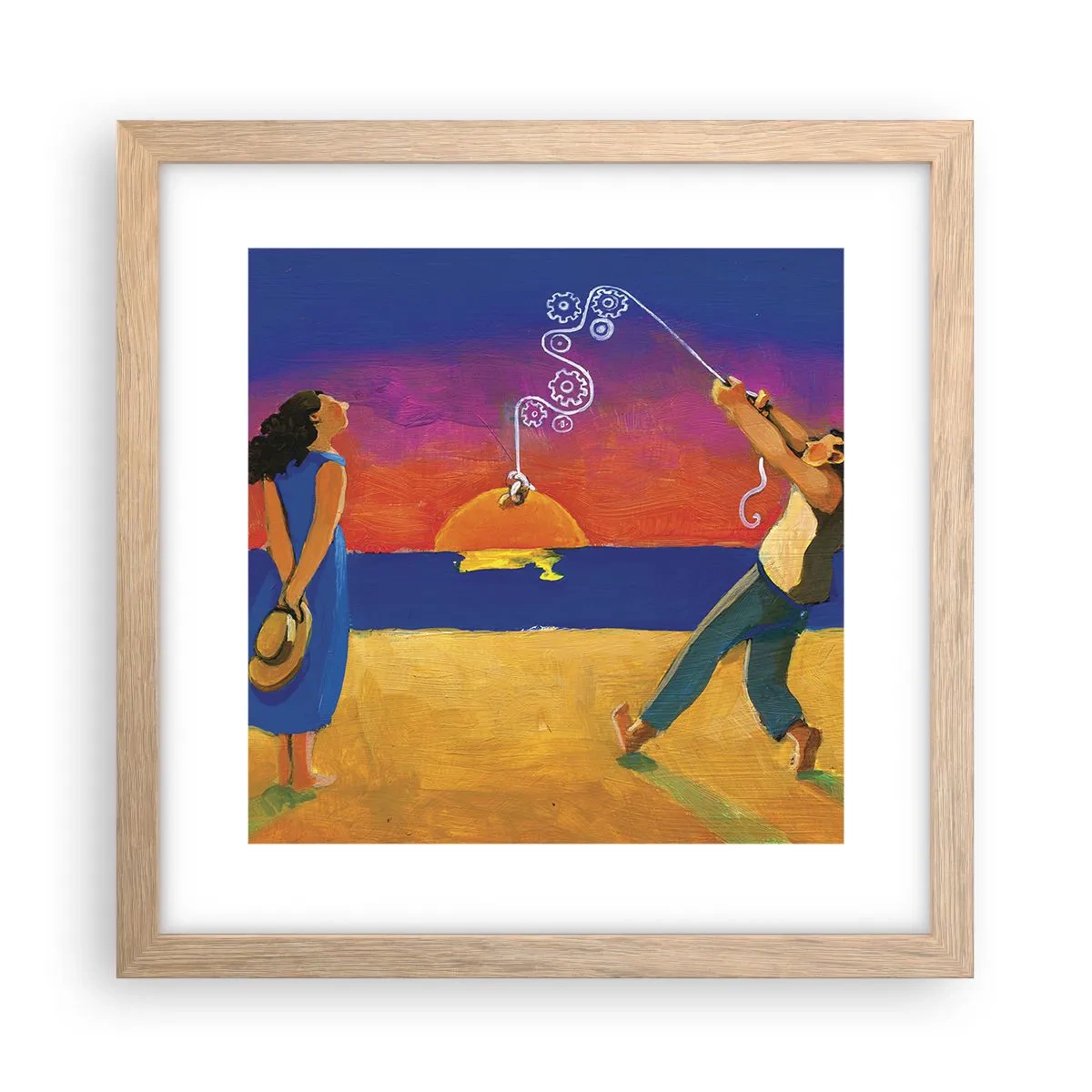 Poster în ramă de stejar deschis - Mai mult decât o stea din cer - 30x30 cm