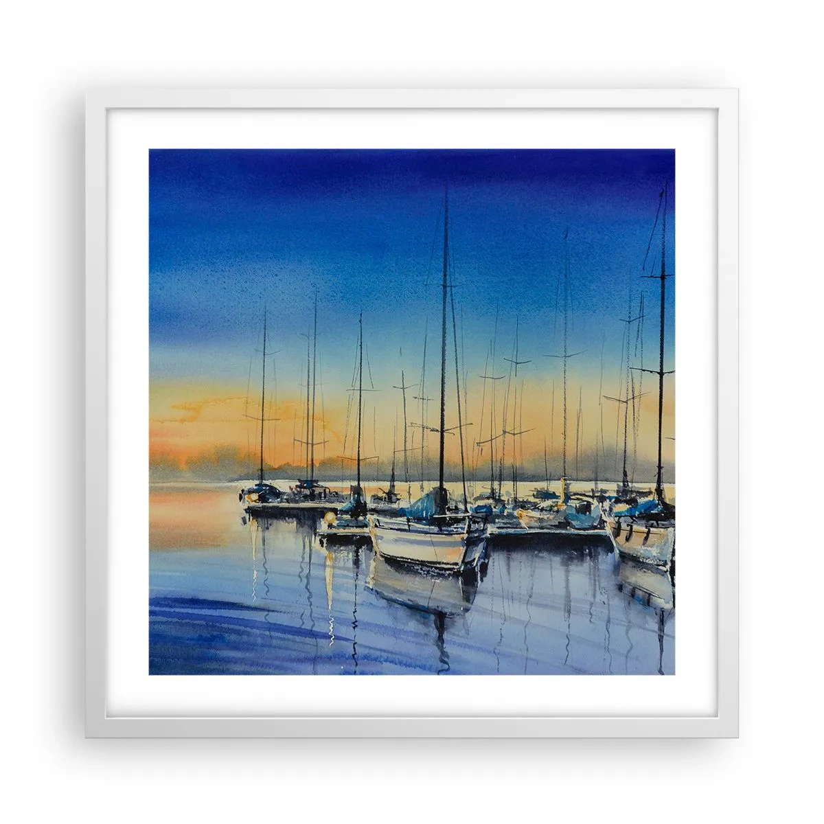 Poster în ramă albă - Sfârșitul unei zile bune - 50x50 cm