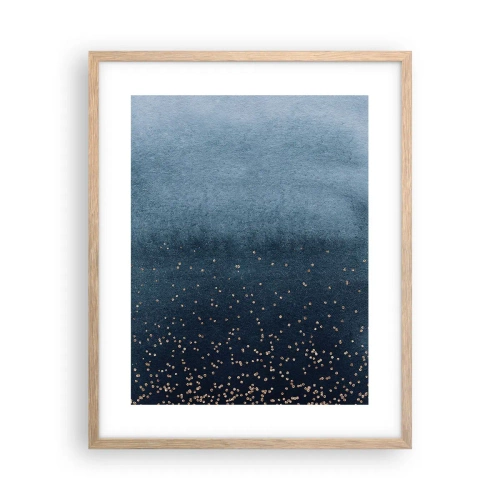 Poster în ramă de stejar deschis - Compoziție - faze albastre - 40x50 cm