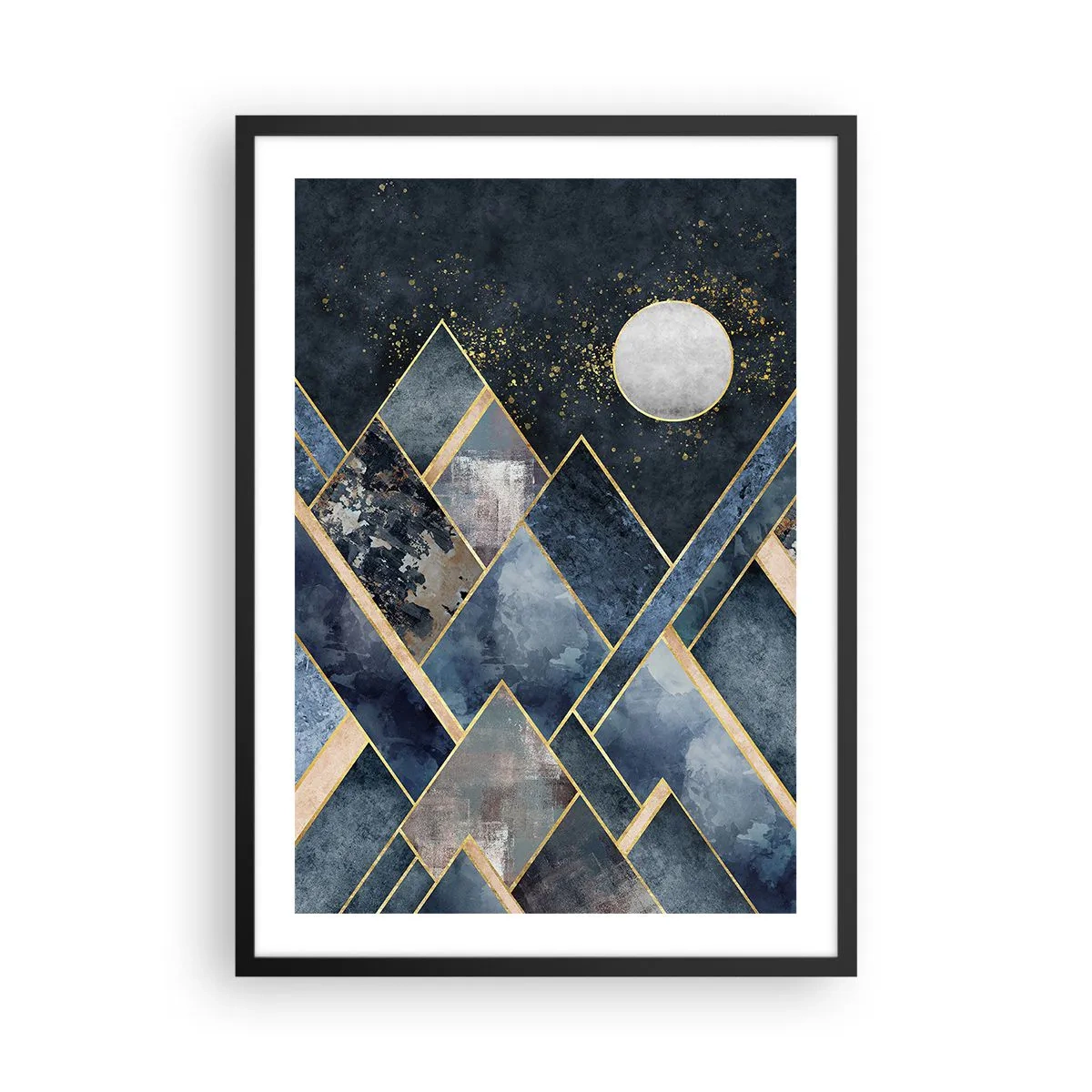 Poster în ramă neagră - Peisaj geometric - 50x70 cm