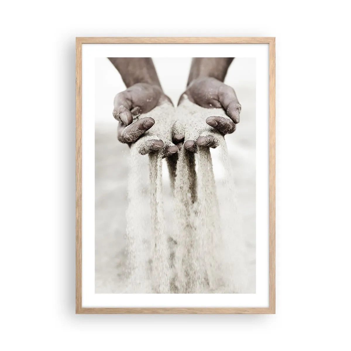 Poster în ramă de stejar deschis - Cu aceste mâini... - 50x70 cm