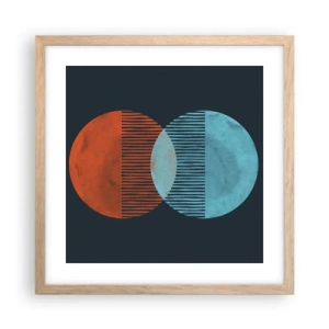 Poster în ramă de stejar deschis - Fantezie astronomică - 40x40 cm