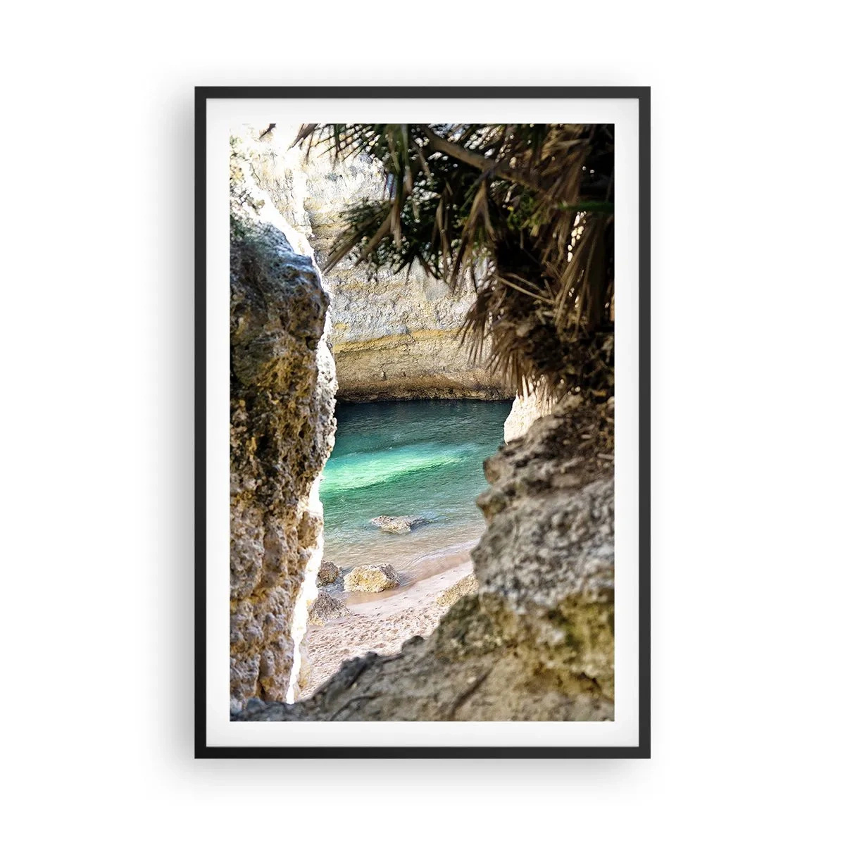 Poster în ramă neagră - Golful turcoaz - 61x91 cm