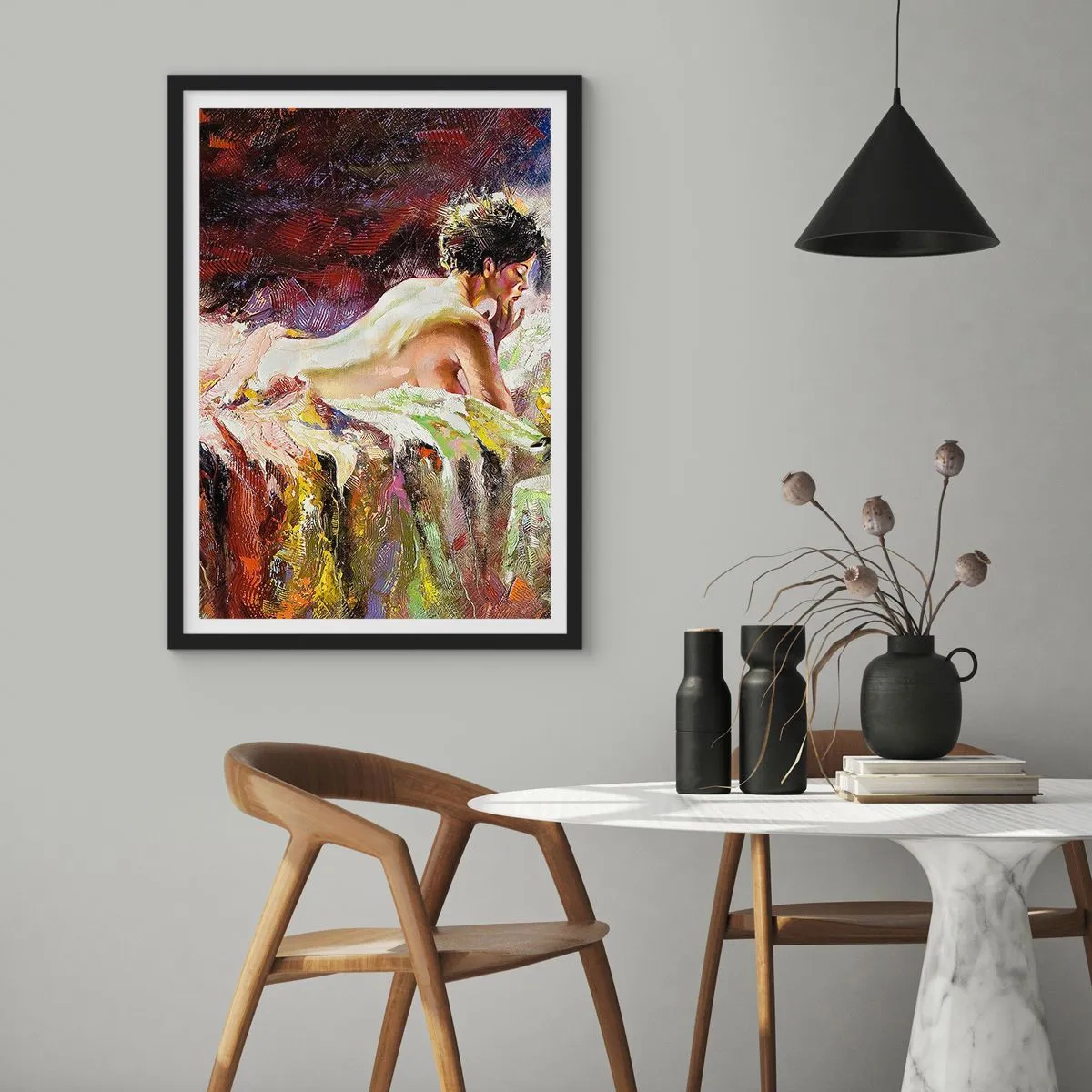 Poster în ramă neagră - Venus în gând - 40x50 cm