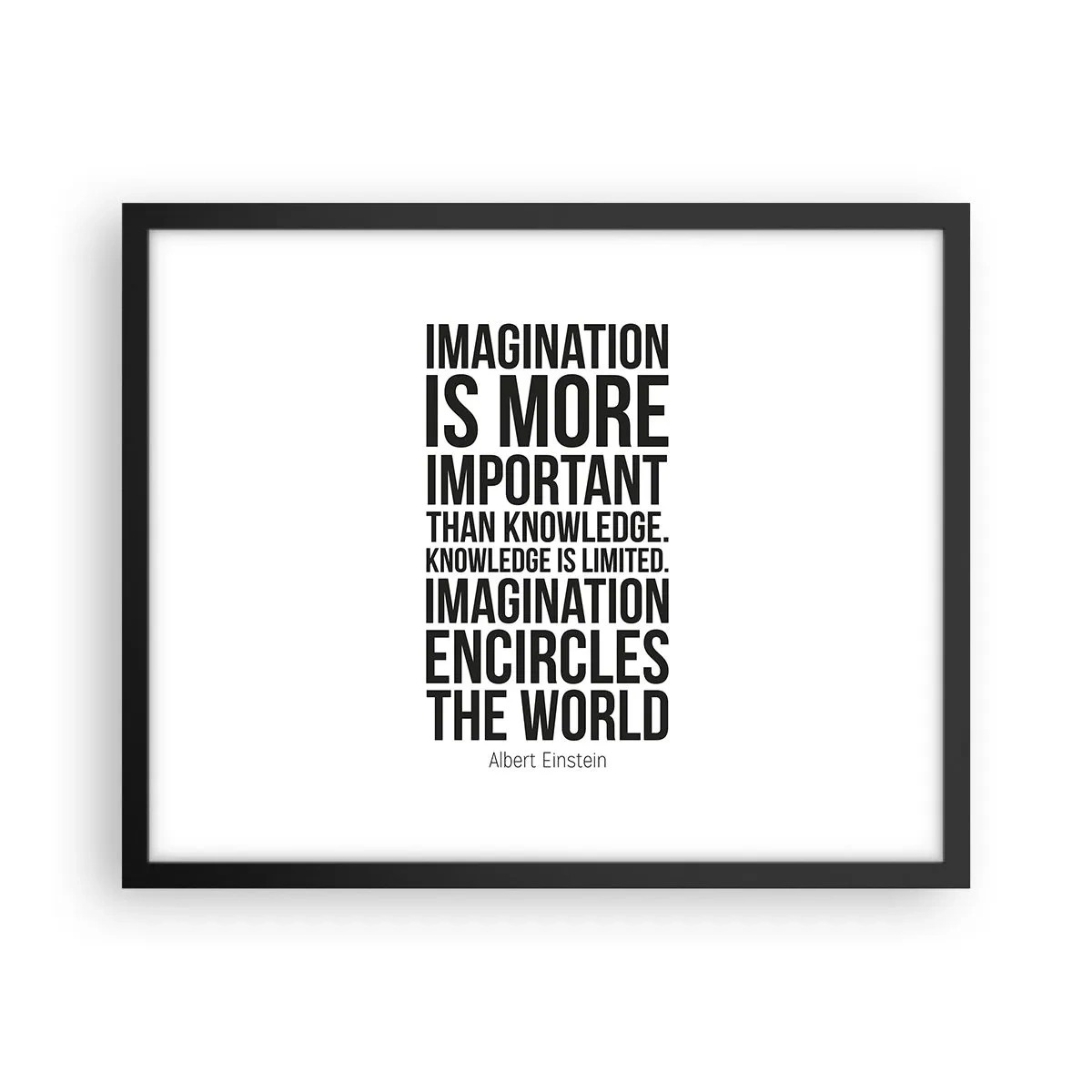 Poster în ramă neagră - Einstein despre puterea imaginației - 50x40 cm
