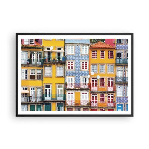 Poster în ramă neagră - Culorile orașului vechi - 100x70 cm