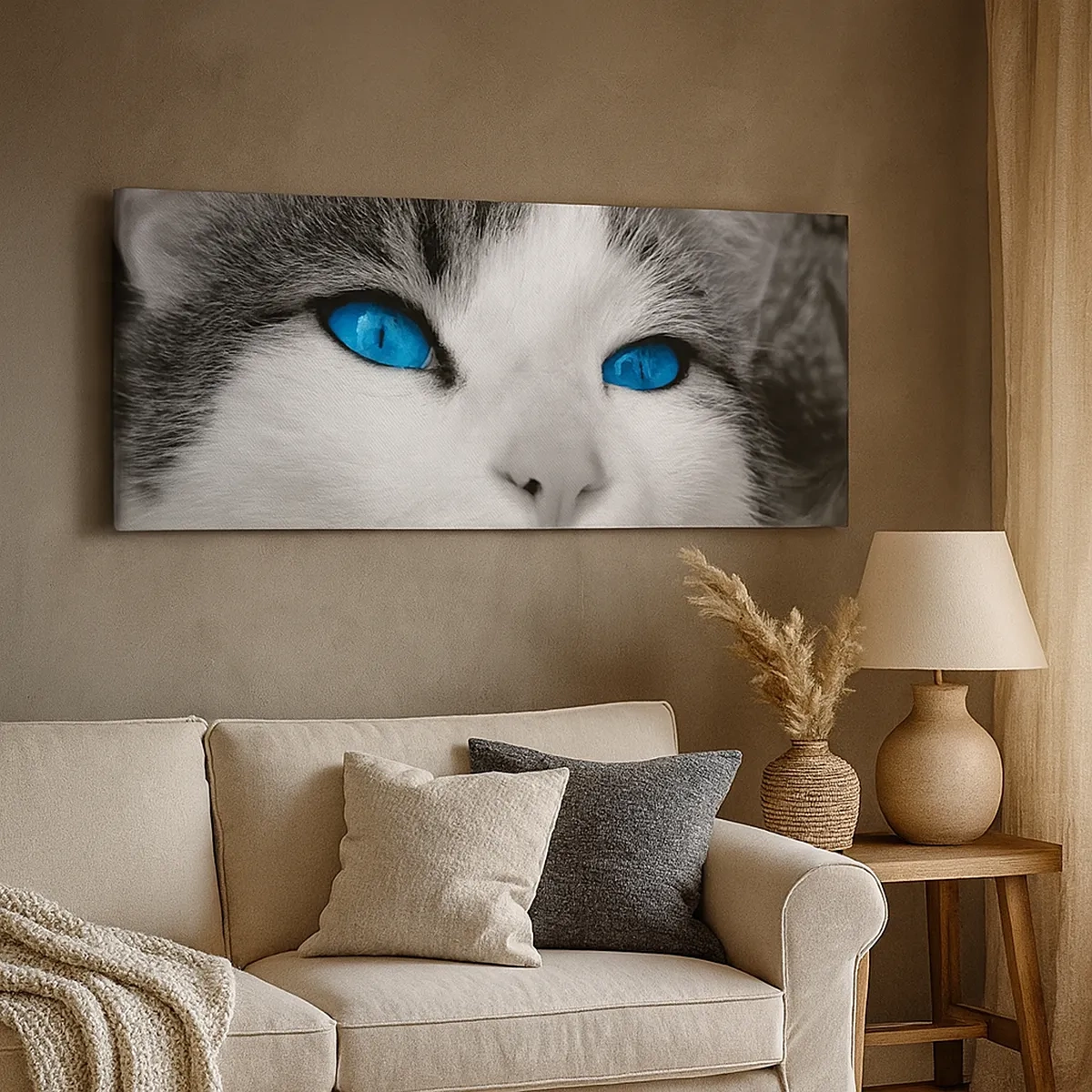 Tablou pe pânză - Neobișnuită cu ochii albaștri - 30x30 cm