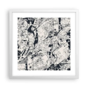 Poster în ramă albă - Întrepătrunderea contrariilor - 40x40 cm