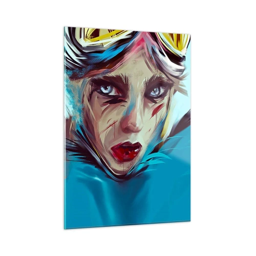 Tablou pe sticlă - Războinica de drum - 50x70 cm