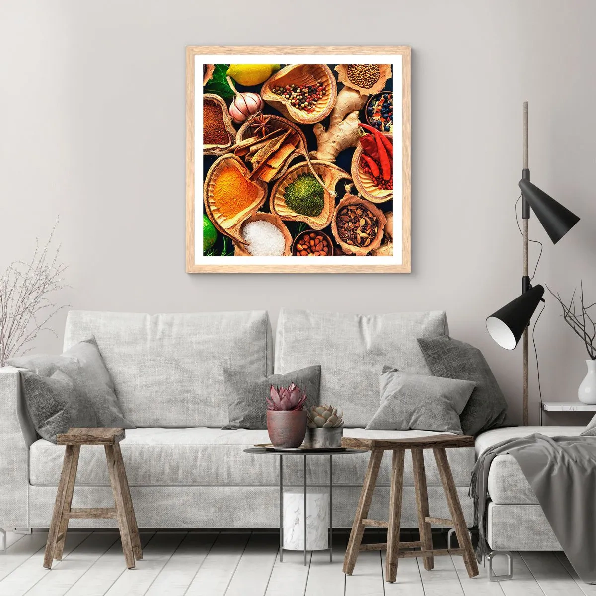 Poster în ramă de stejar deschis - Ia ce vrei - 40x40 cm