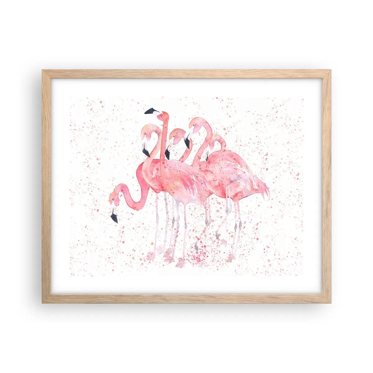 Poster în ramă de stejar deschis - Ansamblul roz - 50x40 cm