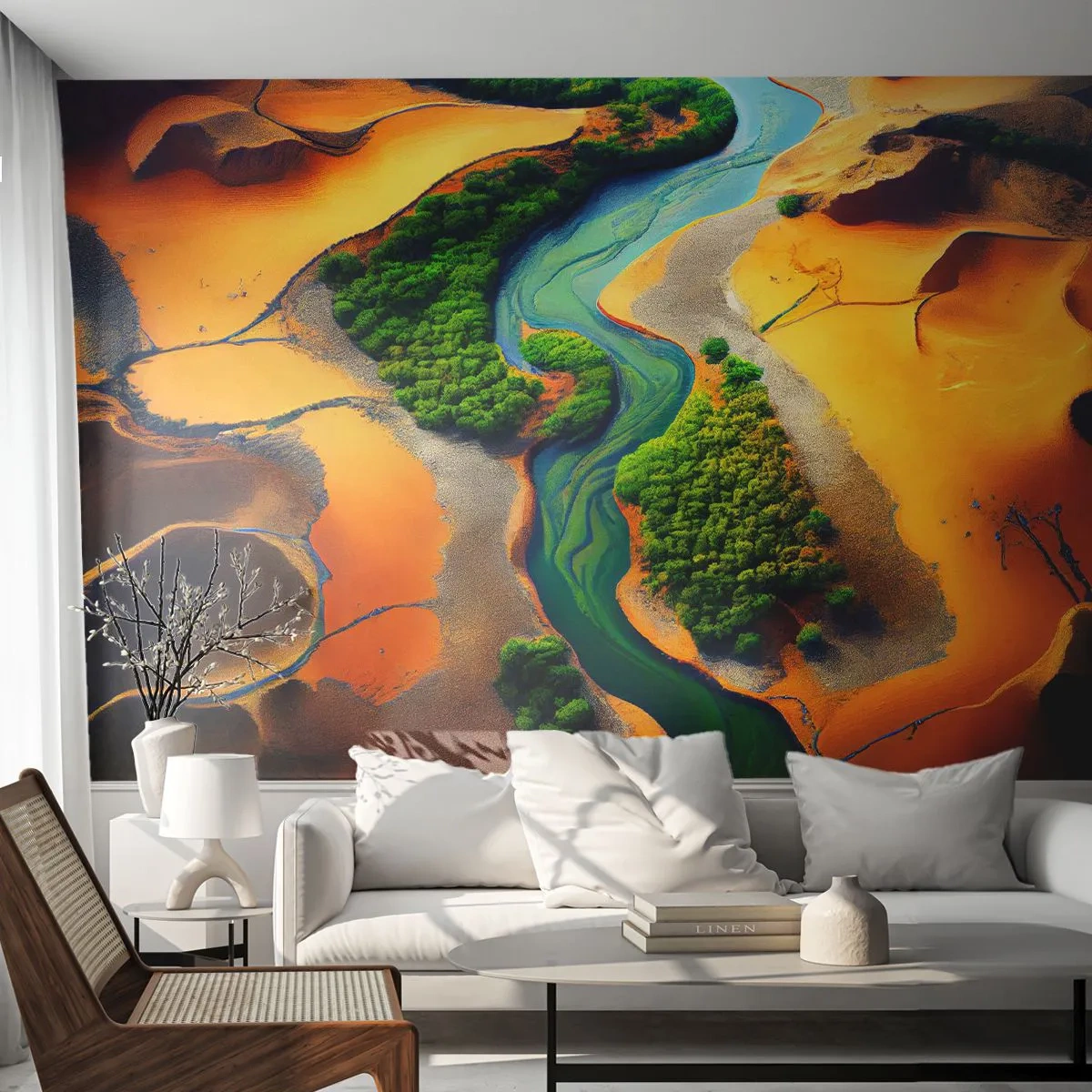 Tapet Premium Canvas - Râul care dă viață - Peisaj, Natură, Râu - 250x175 cm