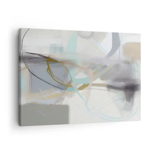 Tablou pe pânză Canvas - Abstracție pastelată cu linii delicate - 70x50cm - Abstracție cețoasă - Decorațiune modernă pentru perete pentru living și dormitor ARTTOR