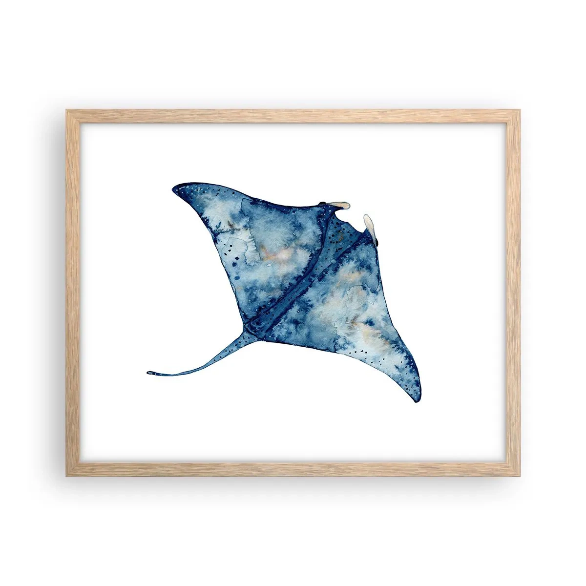 Poster în ramă de stejar deschis - Viața în albastru - 50x40 cm