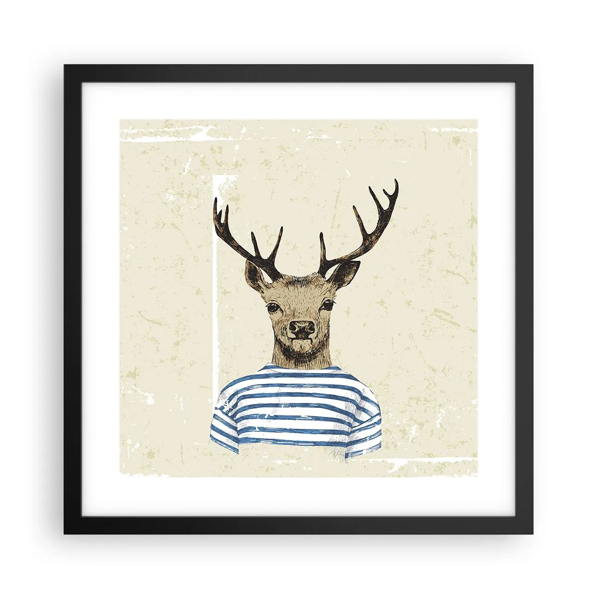 Poster în ramă neagră - Pentru că îmi plac cămășile cu dungi! - 40x40 cm