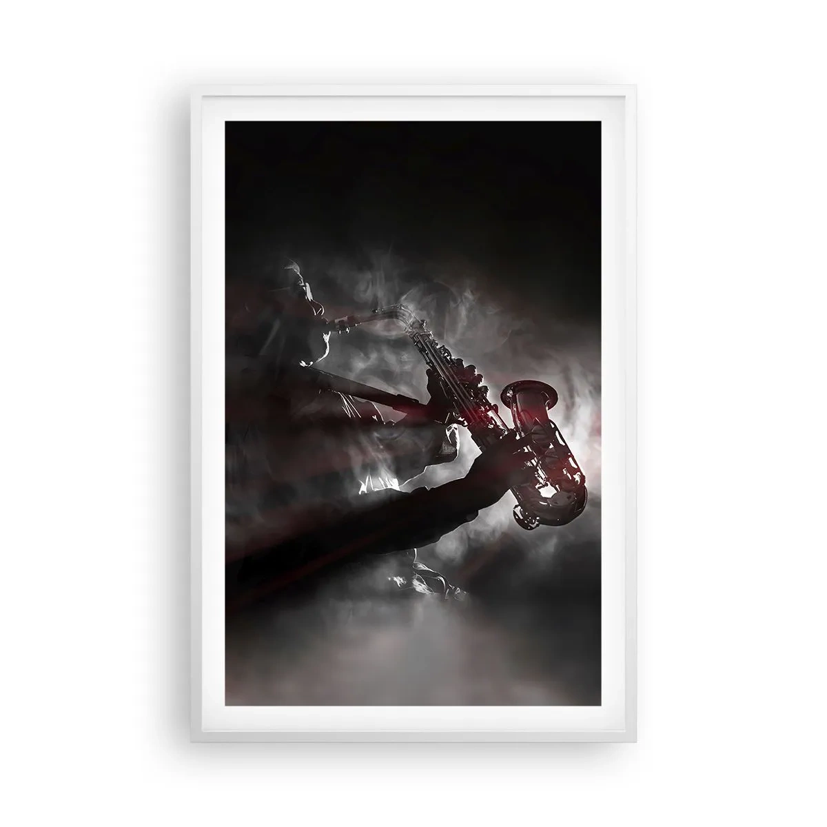 Poster în ramă albă - În aburul jazzului - 61x91 cm