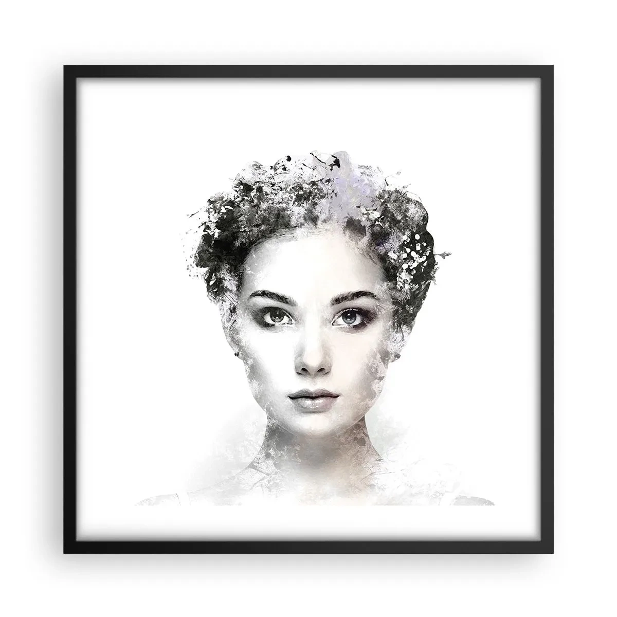 Poster în ramă neagră - Un portret extrem de elegant - 50x50 cm