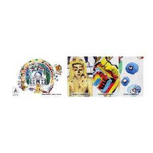 Mostră tapet Premium Canvas - Echilibrul hindus al lumii - Buddha, India, budism - 100x30 cm