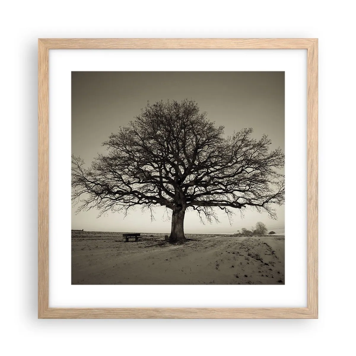 Poster în ramă de stejar deschis - De aici până în veșnicie - 40x40 cm