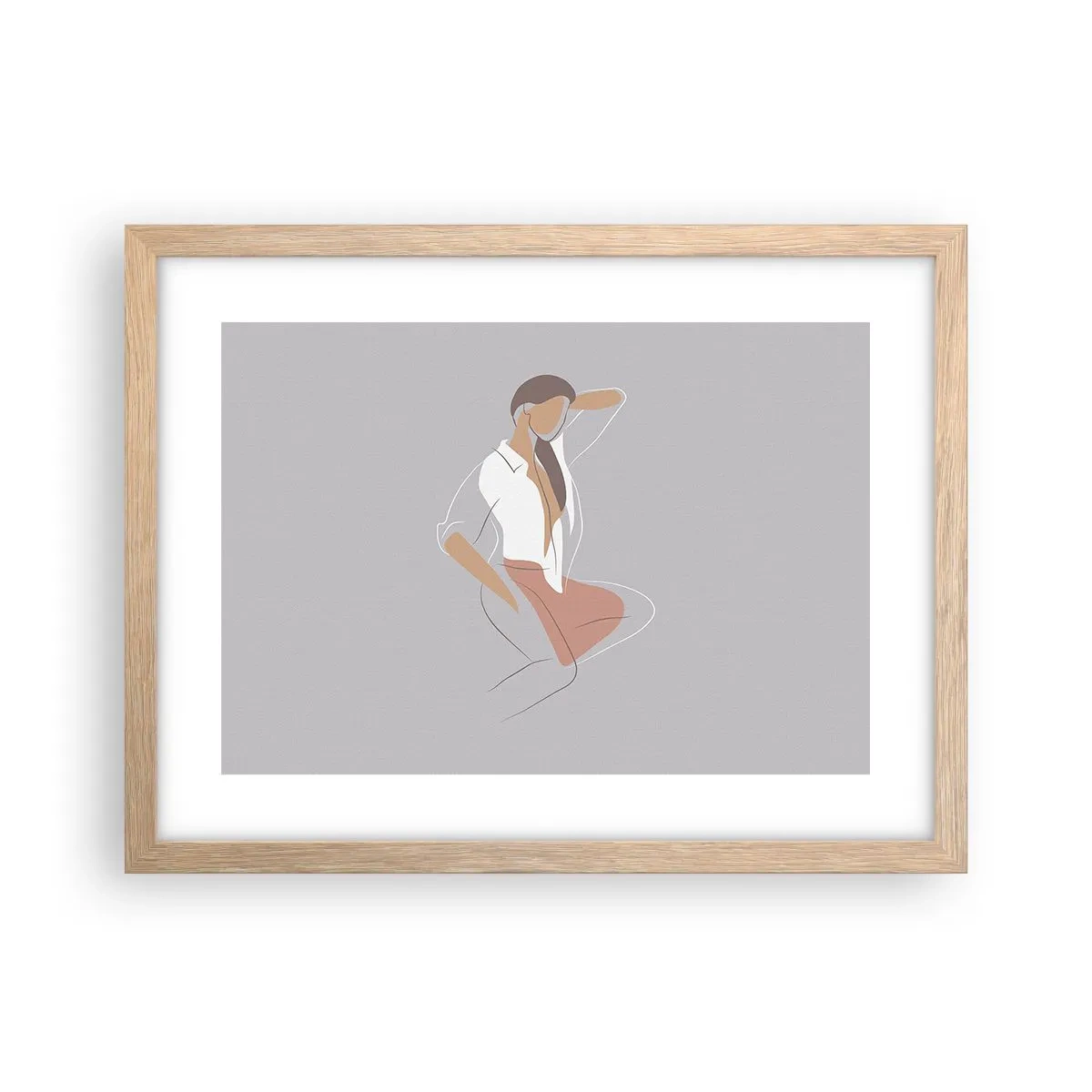 Poster în ramă de stejar deschis - Schiță de farmec - 40x30 cm