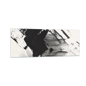 Tablou pe sticlă - Abstracție - expresie de negru - 140x50 cm