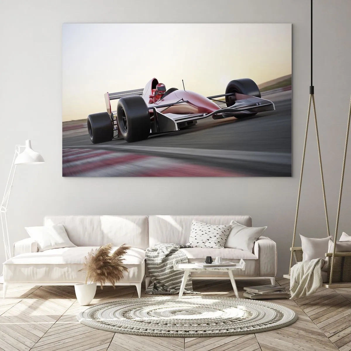 Tablou pe sticlă - Formula 1 pe pistă - 70x50cm - Întotdeauna un câștigător - Decorațiune modernă pentru perete pentru living și dormitor ARTTOR