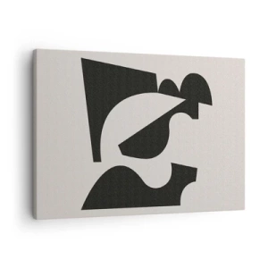 Tablou pe pânză Canvas - Compoziție geometrică abstractă în alb și negru - 70x50cm - Pentru autoasamblare - Decorațiune modernă pentru perete pentru living și dormitor ARTTOR