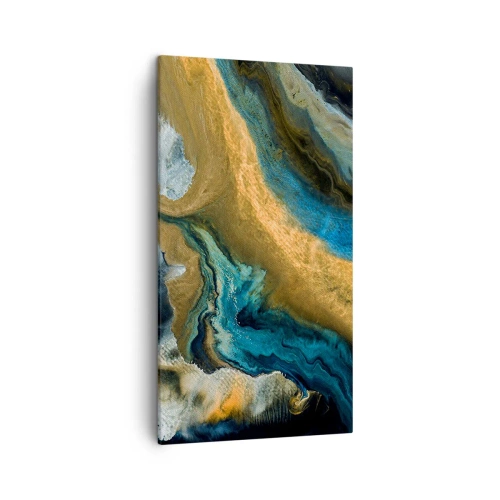 Tablou pe pânză - Albastru - galben - influență reciprocă - 45x80 cm