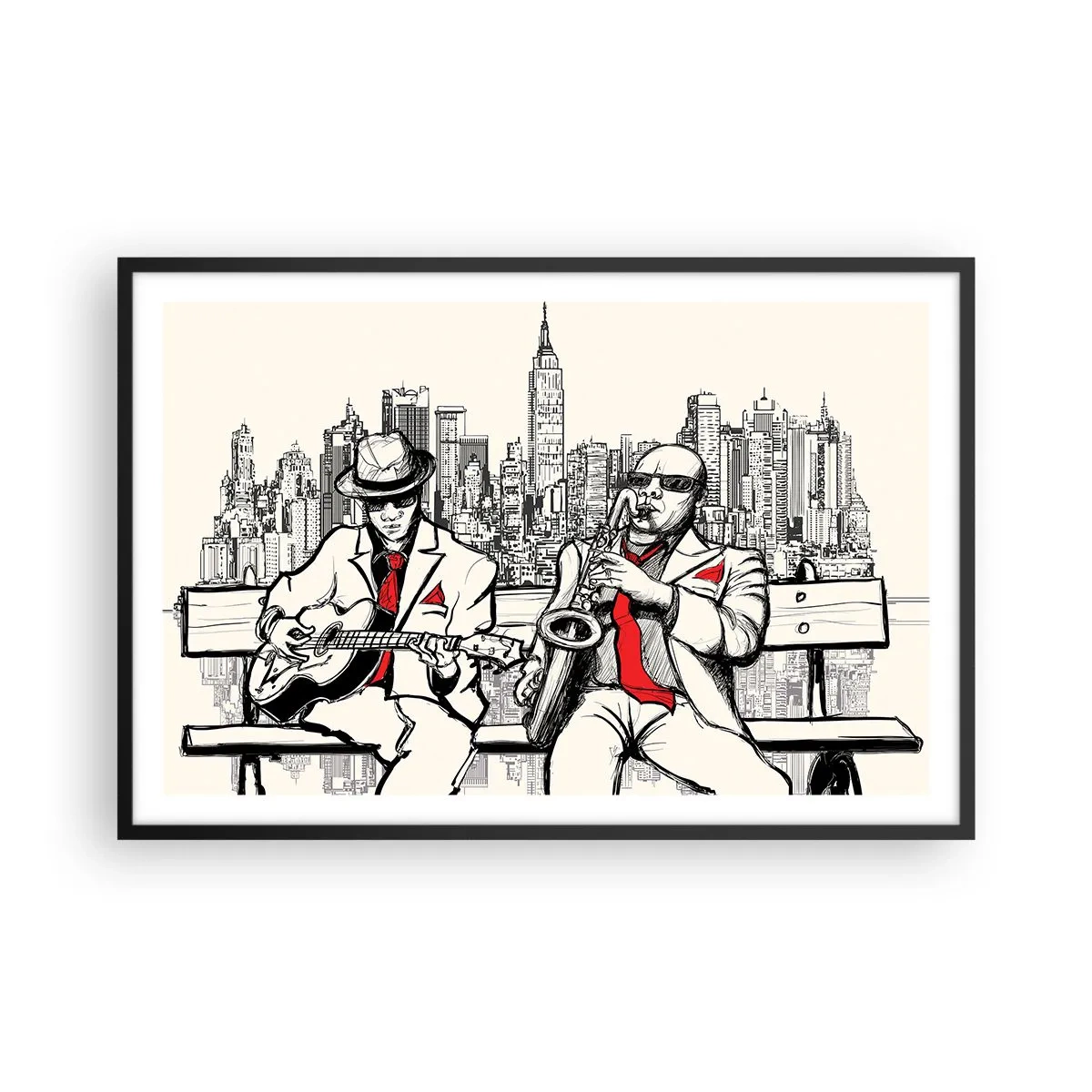 Poster în ramă neagră - Improvizație la New York - 91x61 cm