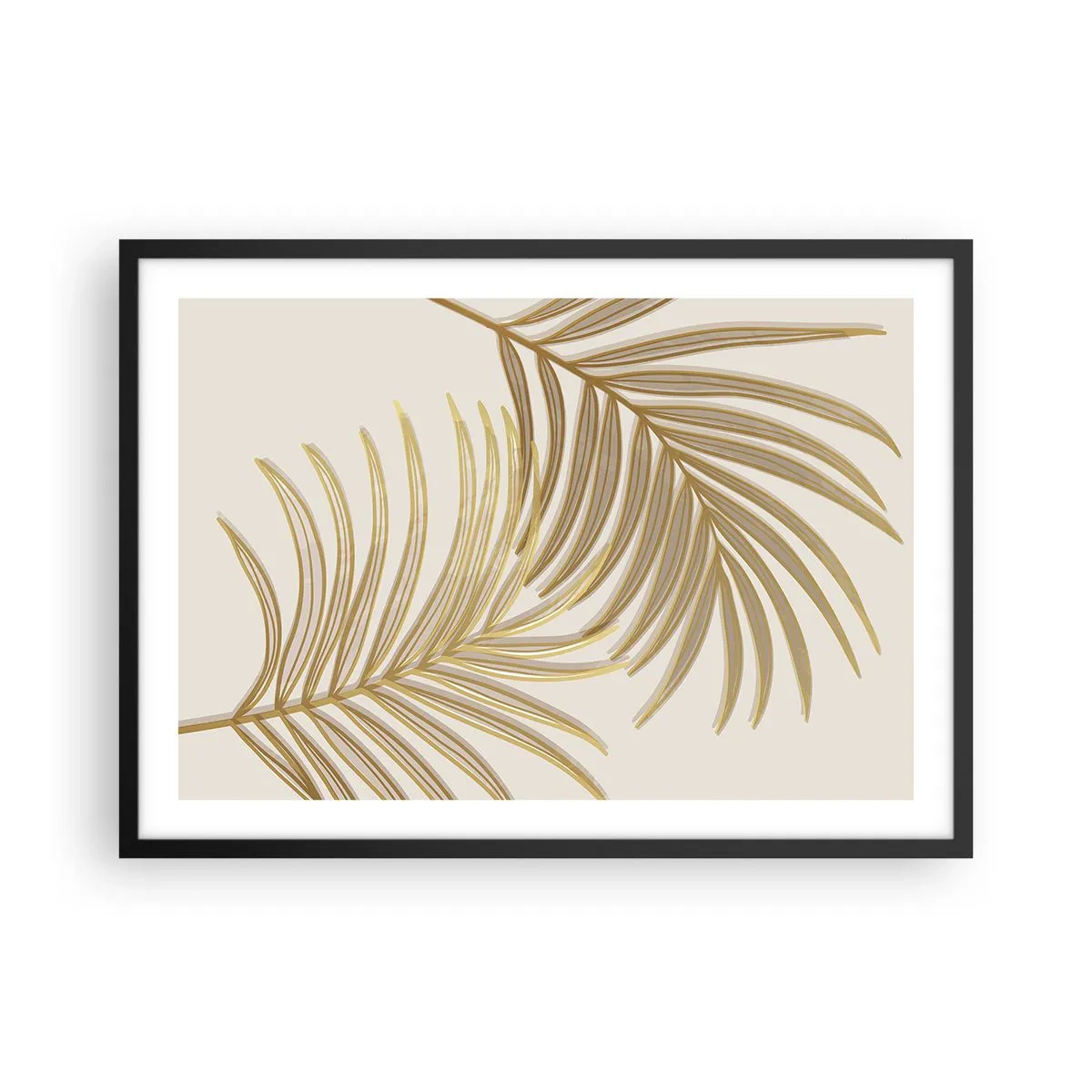Poster în ramă neagră - Palmier de aur! - 70x50 cm