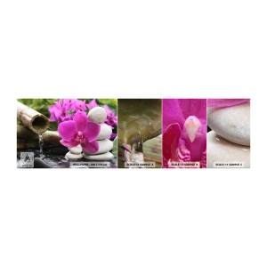 Mostră tapet autocolant Deluxe Sticker - Te odihnești deja - Flori, Bambus, Orhidee - 100x30 cm