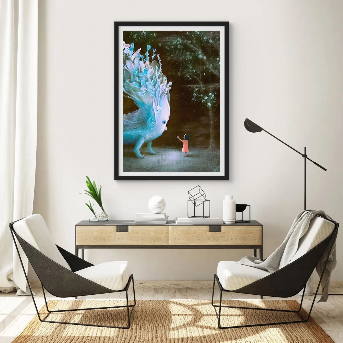 Poster în ramă neagră - Întâlnire fantastică - 61x91 cm