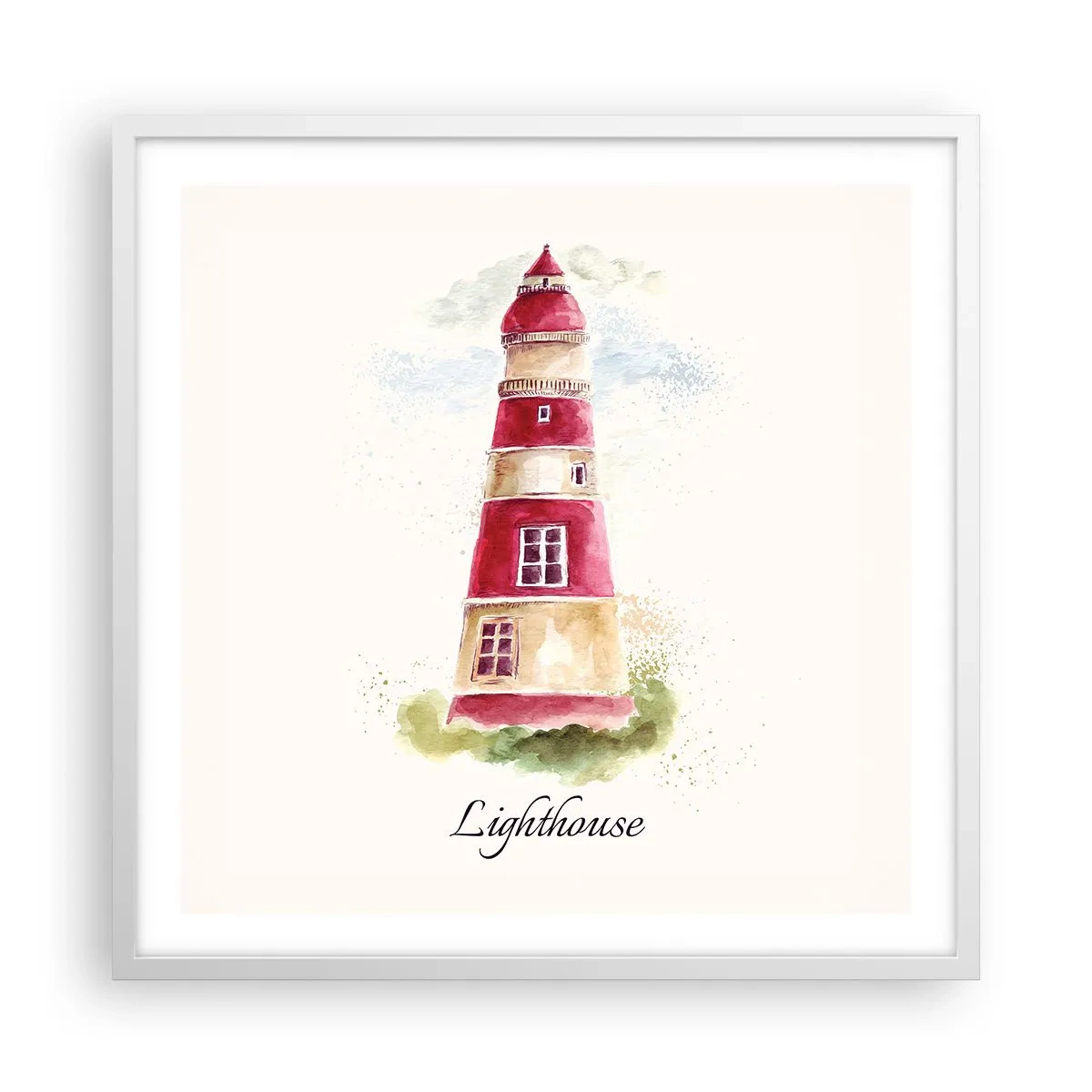 Poster în ramă albă - Întotdeauna vreme bună - 60x60 cm