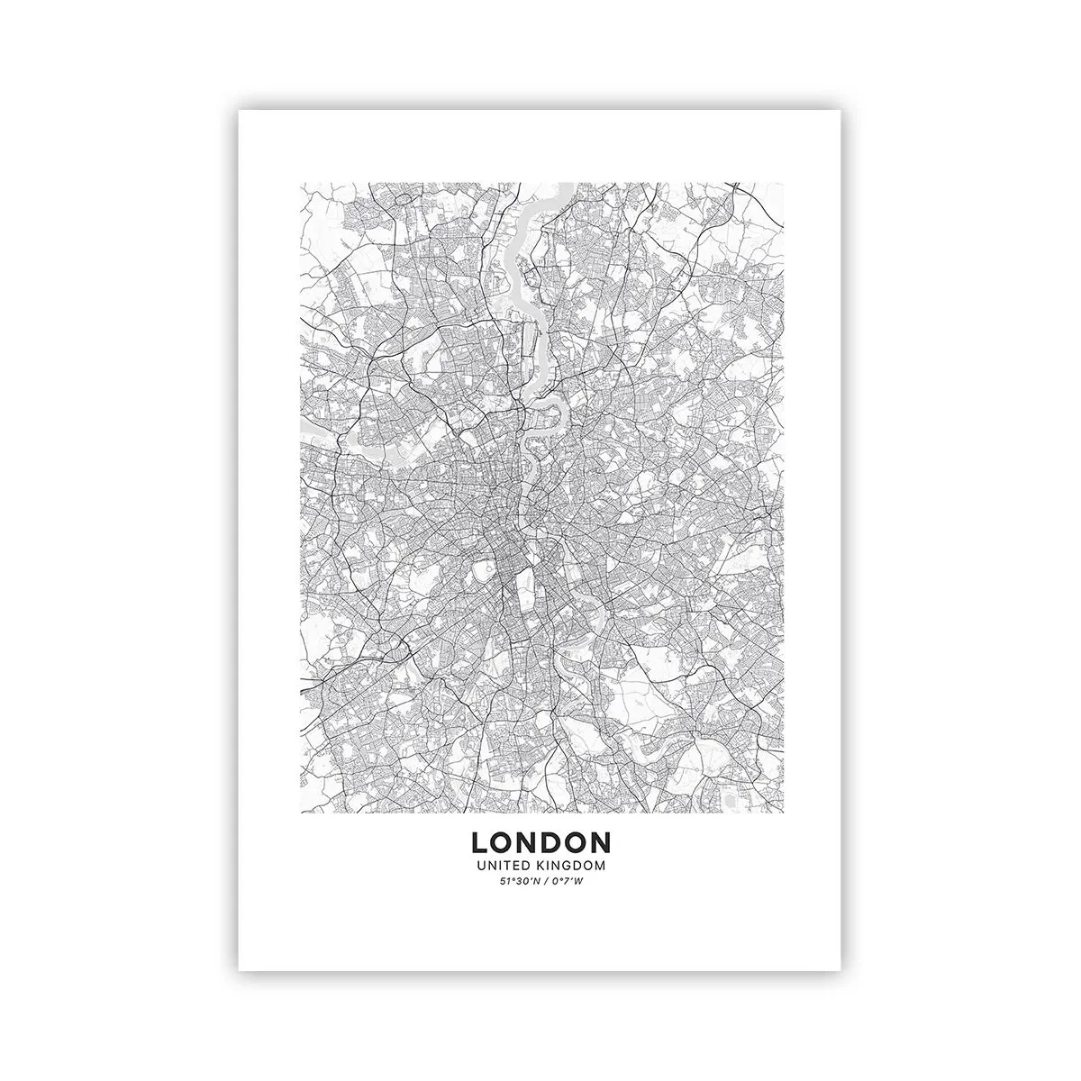 Poster - Harta labirintului din Londra - 70x100 cm