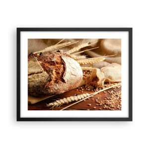 Poster în ramă neagră - Apetisantă, parfumată, crocantă - 50x40 cm